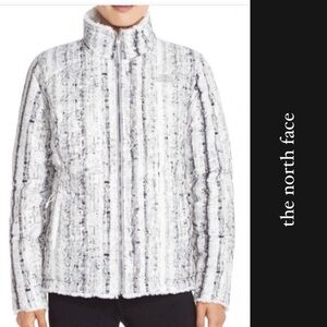 The North Face Mossbud Swirl Jacket Reversible Quilted Jacket White & Grey • M